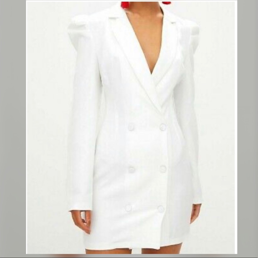 Puffer Sleeve Blazer Dress